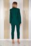 Women's Green Single-Button Jacket and Carrot Pants Suit in Atlas Fabric - 4