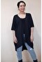 Black Bat Sleeve Casual Shawl Collar Combed Cotton Viscose Vest