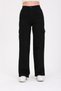 Black Cargo Pocket Lycra High Waist Loose Wide Leg Jeans Wide Leg Jeans