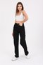 Black Cargo Pocket Lycra High Waist Loose Wide Leg Jeans Wide Leg Jeans - 4