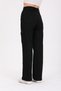 Black Cargo Pocket Lycra High Waist Loose Wide Leg Jeans Wide Leg Jeans - 6
