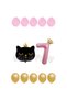 7 Year Old Cat Themed Balloon Set - Pink Gold Balloon - Black Cat Foil Balloon Pink Number Balloon