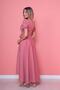 Women's Asymmetrical Cut Dusty Rose Short Front Long Back Double-Breasted Collar Dress - 8