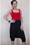 Black Elastic Waist Corset Combed Cotton Viscose Below the Knee Shalwar - 2