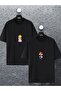 Unisex Women Men Super Mario And Princess Printed Lover Couple Combination Design Oversize Tshirt 2-Piece