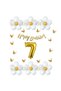 7 Year Old Butterfly Daisy Themed Balloon Set White Yellow Balloon Happy Birthday Gold Lettering - Gold Number