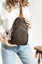 Justpolo Women's Coffee Tan Monogram Printed Body Bag Messenger Bag Waist Bag - 3