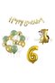 6 Years Safari Themed Squirrel Balloon Set Mold Green Gold White Balloon Squirrel Foil Balloon Gold Happy Lettering