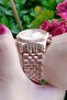 Roman Numeral Ipc Plated Full Rose Women's Wristwatch - 3
