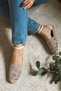 Women's Luce Espadrille Nude Skin Beige Ecru Jute Sole Straw Lace Detailed Shoes - 4