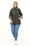 Plus Size Hooded Trench Coat with Gathered Waist Detail - 3