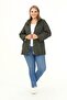 Plus Size Hooded Trench Coat with Gathered Waist Detail - 6