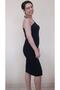 Black One Shoulder Open Single Sleeve Below the Knee Combed Cotton Viscose Pencil Dress - 8