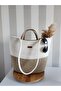 Handmade Beach Bag Straw Ecru Handbag Shoulder Bag - 3