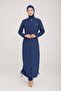 Long Full Length Fully Covered Hijab Swimsuit Wınta 4065 Light Navy Blue - 2