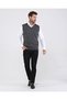 Men's V-Neck Gray Knitwear Sweater Patterned Colorful Winter Steel Knit Classic Fit - 2