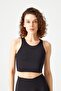 Black Halter Neckline Bra T-shirt Tank Top - 4