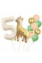 Giraffe 5 Year Old Balloon Set Star Balloon Foil Set Concept Birthday Set Age Balloon Set