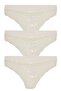 Light, Women's, Fabric Waist, White Slip 3-Piece Panties with Lace Bottom