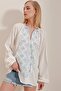 White Ethnic Embroidered Viscose Woven Blouse Alc-X10312 - 4