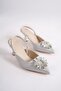 Elizabeth Silver Stoned Stiletto Thin Heeled Evening Dress Shoes - 4