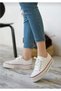 High Sole Low White Women's Summer Linen Sneaker Sports Shoes