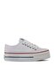 High Sole Low White Women's Summer Linen Sneaker Sports Shoes - 3