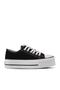 High Sole Low Black Women's Summer Linen Sneaker Sports Shoes - 2