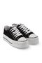 High Sole Low Black Women's Summer Linen Sneaker Sports Shoes - 3