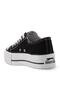 High Sole Low Black Women's Summer Linen Sneaker Sports Shoes - 4