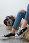 High Sole Low Black Women's Summer Linen Sneaker Sports Shoes - 6