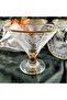 Set of 6 Hand Decorated Lace Embroidered Glass Sugar Bowl, Turkish Delight Bowl, Chocolate Bowl, Ice Cream Bowl, Cup - 3