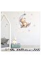 Plush Teddy Bear Sleeping on the Moon and Stars Children's Room Decorative Wall Sticker - 2