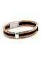 Men's Black Cream Three Row Metal Clip Bracelet BT390 - 2