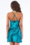 Women's Green Satin Nightgown Set 1502 - 2
