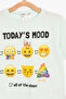 Green Girl's Emoji Text Printed T-Shirt - 12