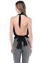 Women's Black Neck and Waist Tie Blouse BDE2466 - 3