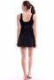 Women's Black Turquoise Patterned Swimsuit with Shorts and Skirt - 2