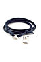 Men's Navy Blue Leather Fishing Rod Bracelet BT312 - 2