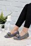 Gray Velvet Women's Ballerinas - 3