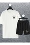 Unisex Women Men Astronaut Football Player Printed Oversize Tshirt And Shorts Tracksuit Set