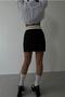 Women's Black Waist Folded Mini Skirt 23S02003 - 5