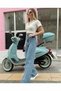 Napoli Blue Snow Wash Casual Wideleg Palazzo Jean Women's Power Lycra Collector