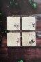 Dandelion Flower Natural Stone Travertine Coasters Set of 4