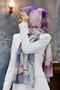 Women's Luxury Medina Silk Shawl Petrol Blue-1