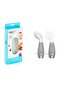 Gray Glass Grater + Angled Food Spoon Fork Set