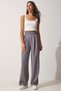 Women's Smoked Waist Velcro Closure Loose Pants YL00001