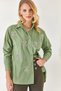 Mold Green Sequin Detailed Woven Boyfriend Shirt GML-19000992