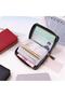 Genuine Leather Red Women's Wallet 20 Transparent Card Holder - 3