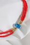 Evil Eye Beaded Red Bead Necklace